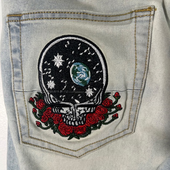 Mens Amiri Grateful Dead Blue Jeans Patches Bears Streetwear Cotton Elastane 36 - Picture 6 of 10